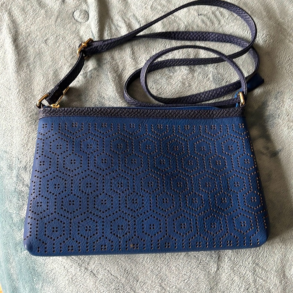 Navy Blue Vegan Crossbody Bag